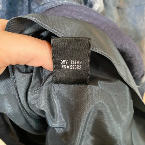 Adrianna Papell Tiered Petal Layered Sheath Party Dress Shiny Blue Size 10 - Picture 11 of 11